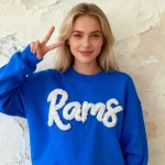 Custom Chenille Letter Sweatshirt | Personalized College Spirit Mascot Pullover - Image 2