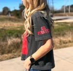 Custom Varsity Letter Crewneck | Personalized Distressed Game Day Sweatshirt with Number - Image 5