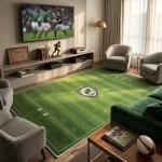 Personalized Rugby Field Rug | Custom Washable Non-Slip Area Rug - Image 2