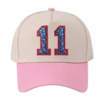 Custom Glitter Baseball Cap | Personalized Game Day Hat with Number or Letter - Image 13