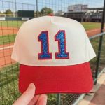 Custom Glitter Baseball Cap | Personalized Game Day Hat with Number or Letter - Image 3