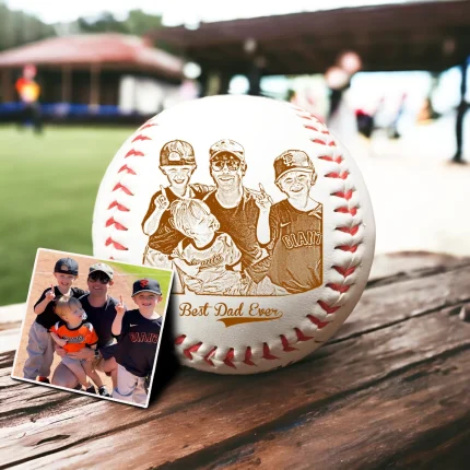 Personalized Baseball Gift with Custom Photo Engraving