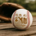 Personalized Baseball Gift | Custom Photo Engraved Baseball Keepsake for Dad - Image 2