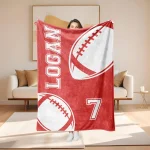 Personalized Rugby Blanket | Custom Game Day Sports Throw Gift for Fans - Image 9