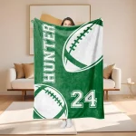 Personalized Rugby Blanket | Custom Game Day Sports Throw Gift for Fans