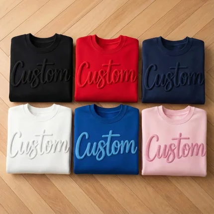 3D puff print team name t-shirt front view