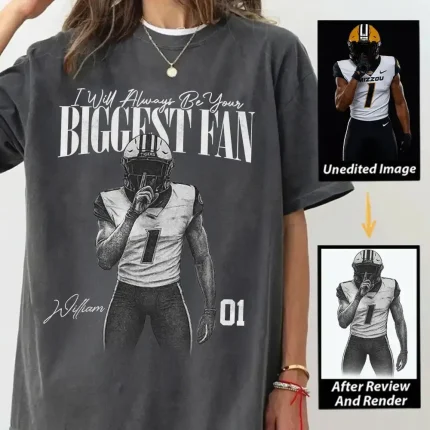 Personalized Football Mom Shirt with Player Photo