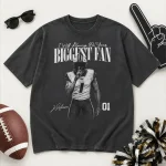 Football Mom Shirt | Personalized Photo Biggest Fan Game Day Tee - Image 3