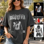 Football Mom Shirt | Personalized Photo Biggest Fan Game Day Tee - Image 7