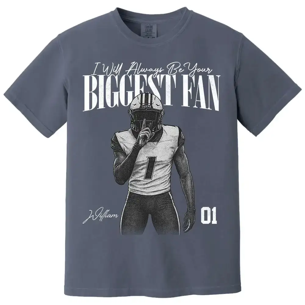 Football Mom Shirt | Personalized Photo Biggest Fan Game Day Tee - Image 9