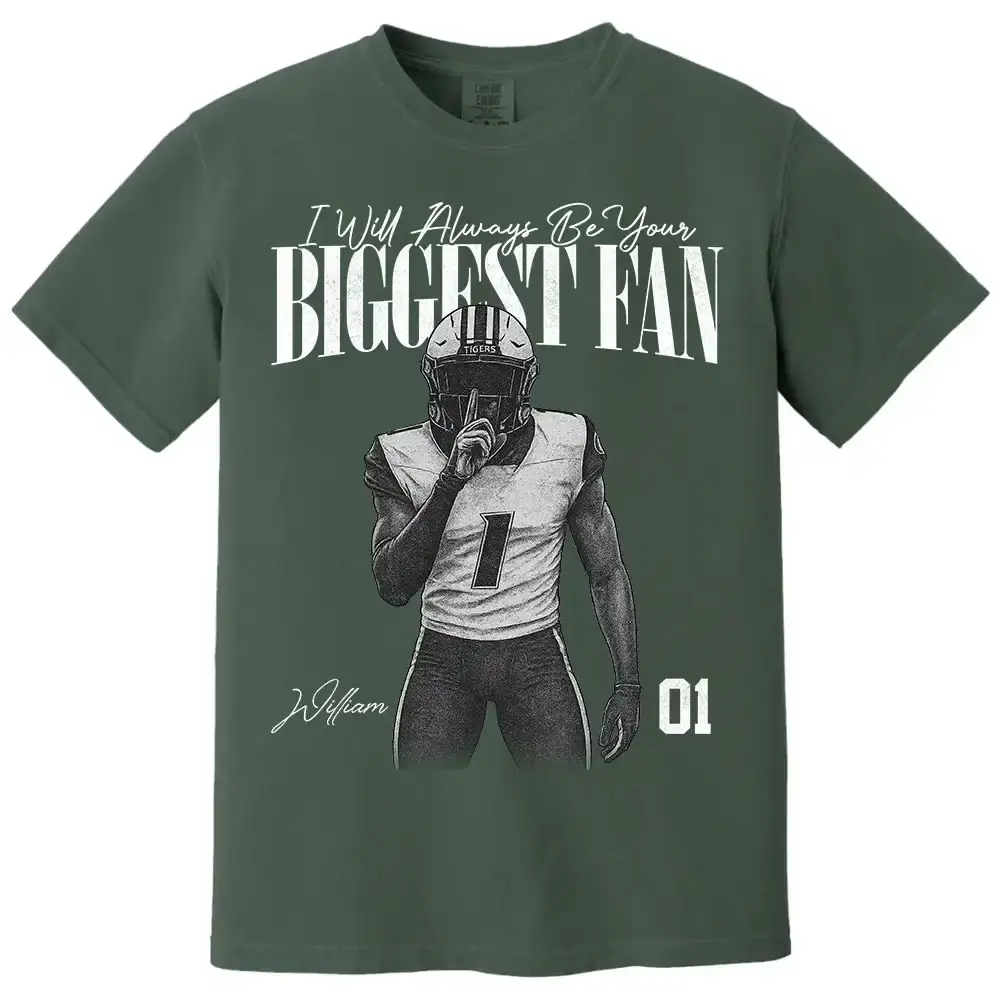 Football Mom Shirt | Personalized Photo Biggest Fan Game Day Tee - Image 11