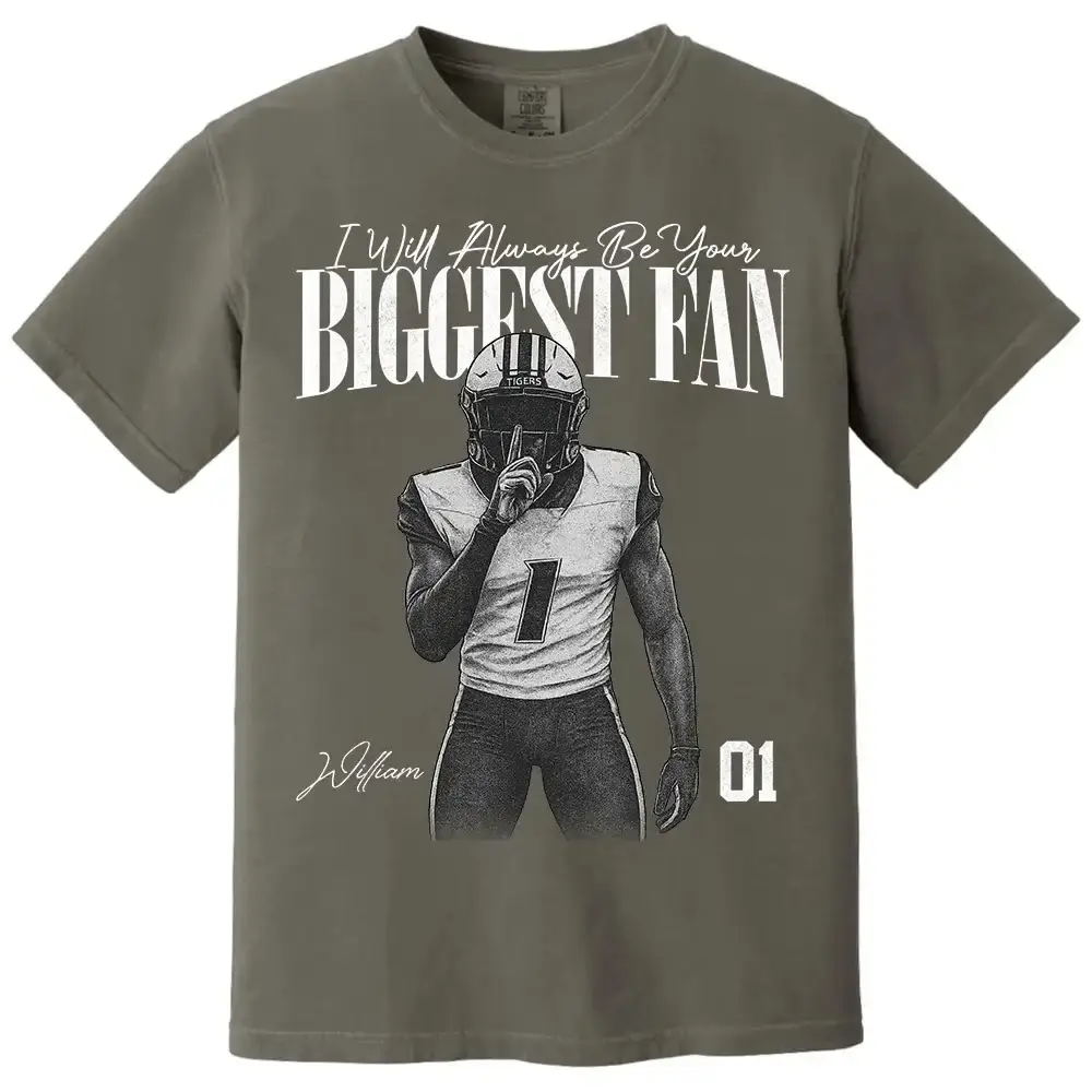 Football Mom Shirt | Personalized Photo Biggest Fan Game Day Tee - Image 8