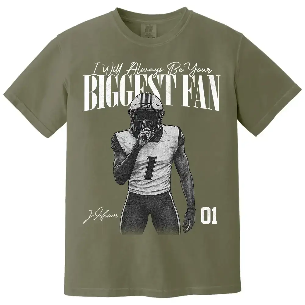 Football Mom Shirt | Personalized Photo Biggest Fan Game Day Tee - Image 10