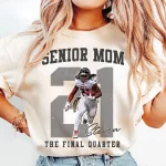 Senior Football Mom Shirt | Personalized Name & Number Senior Night Game Day Tee - Image 2