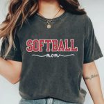 Football Mom Shirt | Glitter Embroidered Vintage Game Day T-Shirt with Bow Detail - Image 4