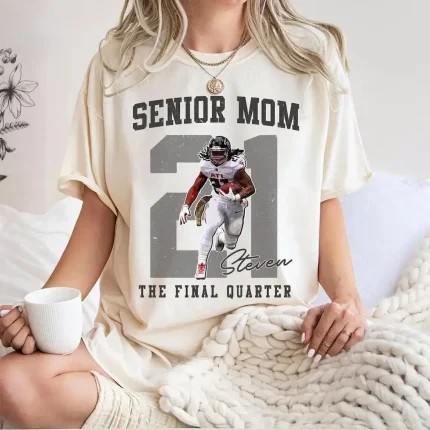 Personalized Senior Football Mom Shirt with Name and Number