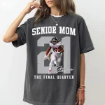 Senior Football Mom Shirt | Personalized Name & Number Senior Night Game Day Tee - Image 3