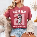 Senior Football Mom Shirt | Personalized Name & Number Senior Night Game Day Tee - Image 5