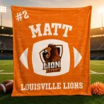 Custom Football Blanket with Team Name and Number