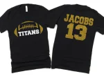 Personalized Football Shirt | Custom Team Name Glitter Game Day Tee - Image 2