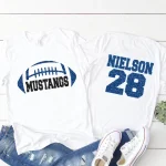 Personalized Football Shirt | Custom Team Name Glitter Game Day Tee