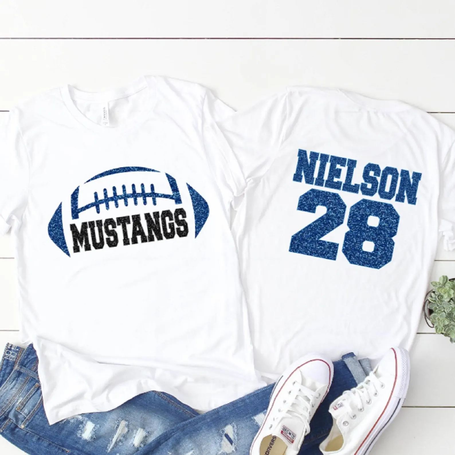il_1588xN.7944013789_coax Personalized Football Shirt | Custom Team Name Glitter Game Day Tee - Image 1