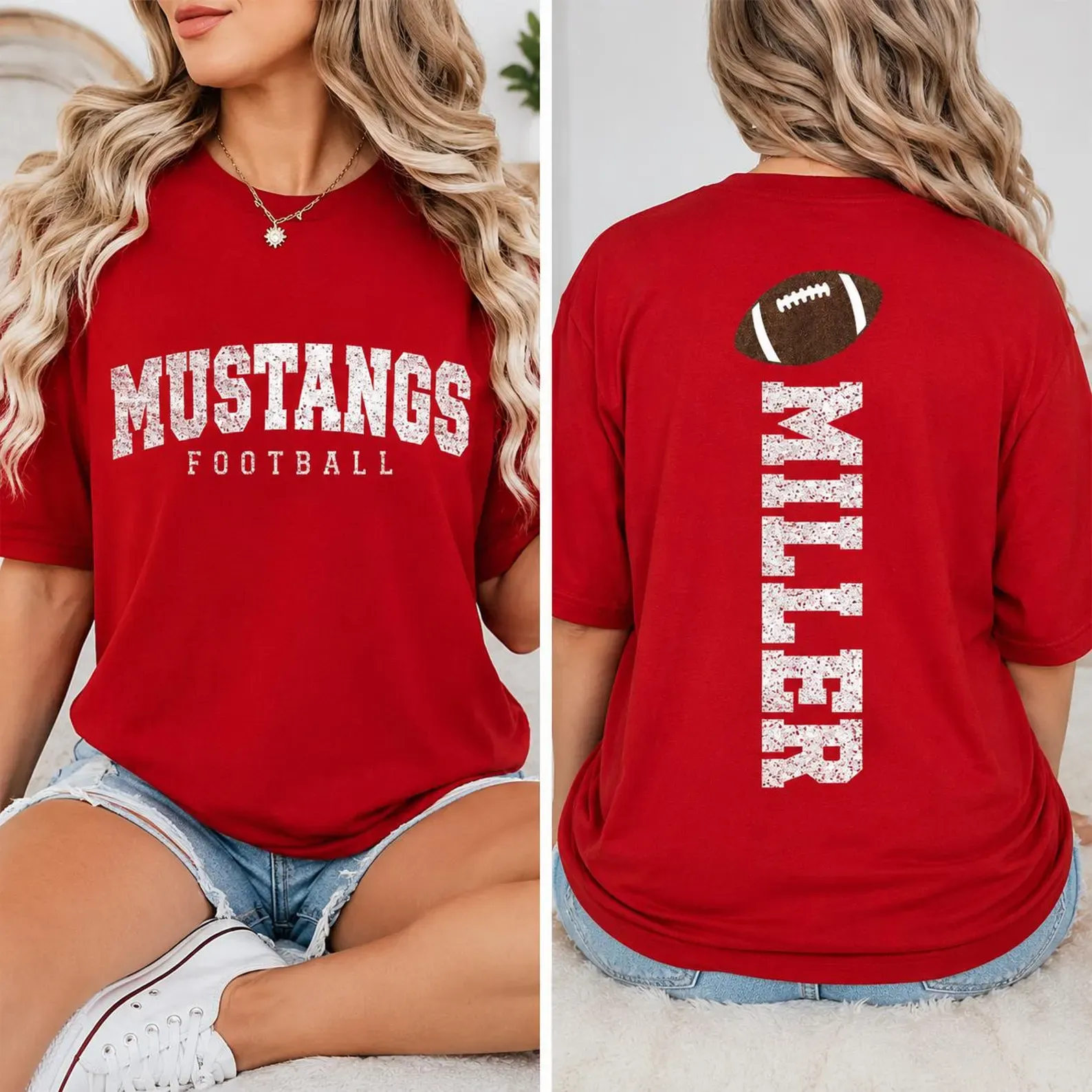 il_1588xN.8299582197_5eja Personalized Football Shirt | Custom Team Name Glitter Game Day Tee - Image 1