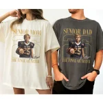 Senior Football Mom Shirt | Personalized Photo Game Day Tee - Image 7