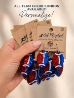 Personalized Football Earrings | Custom Team Colors Game Day Jewelry(Buy 1 Get 1 Free) - Image 2